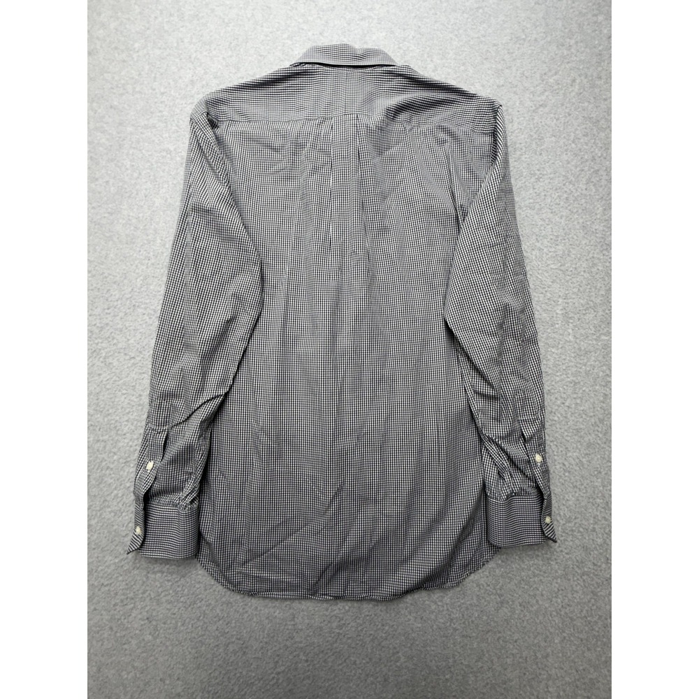 Gitman Bros Dress Shirt Mens 16.5 Black Gingham Regular Fit Long Sleeve Cotton - Picture 8 of 9
